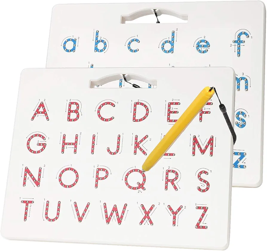 Magnetic Alphabet Tracing Board, ABC Magnetic Letter Board, Magnets Tablet Drawing Board Preschool Learning Toys for Kids