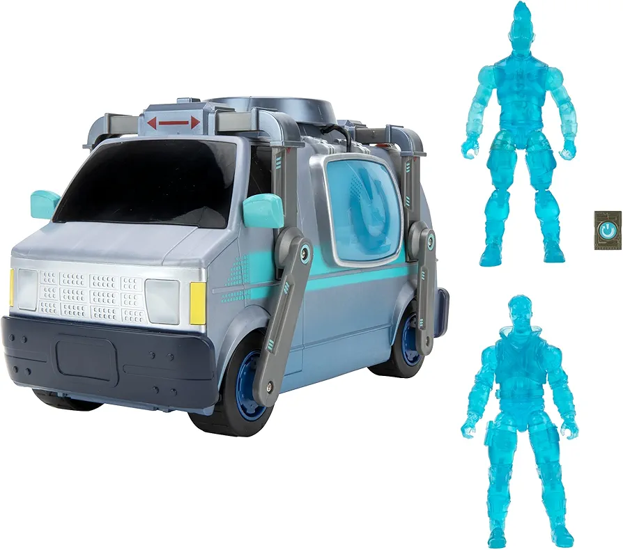 FORTNITE Feature Deluxe Reboot Van, Electronic Vehicle with Two 4-inch Articulated Reboot Drift (Stage 1) and Recruit Jonesy Figures, and Accessory - Amazon Exclusive