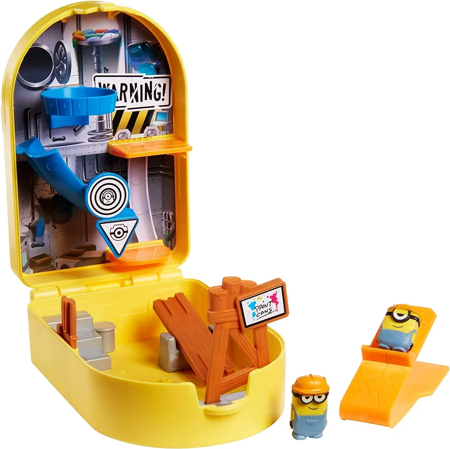 Minions: The Rise of Gru Splatâ€˜EMS Construction Playset Toy, 2 Mini Minion Figures with Deluxe Launcher and Sticky Targets, Gift for Kids Ages 4 Years and Older